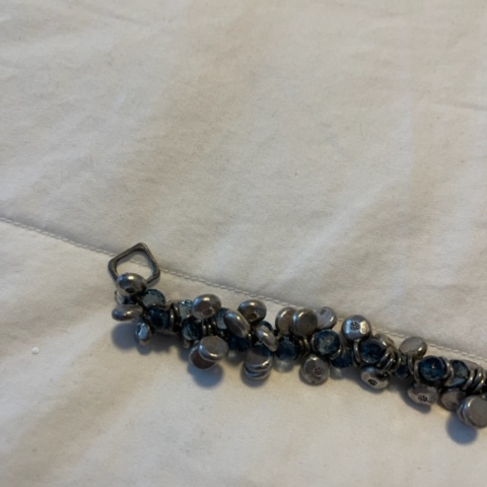 Faceted Aquamarine and Silver Beads Bracelet - Picture 5 of 5